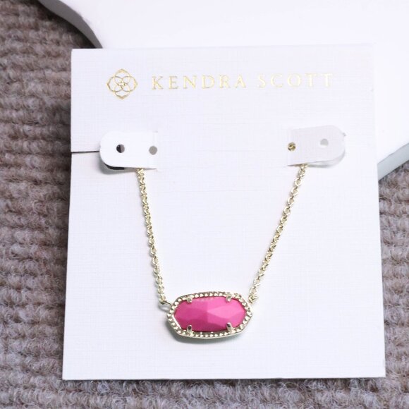 Kendra Scott Pink Magnesite Gold Pendant Necklace - Elisa - Picture 1 of 2
